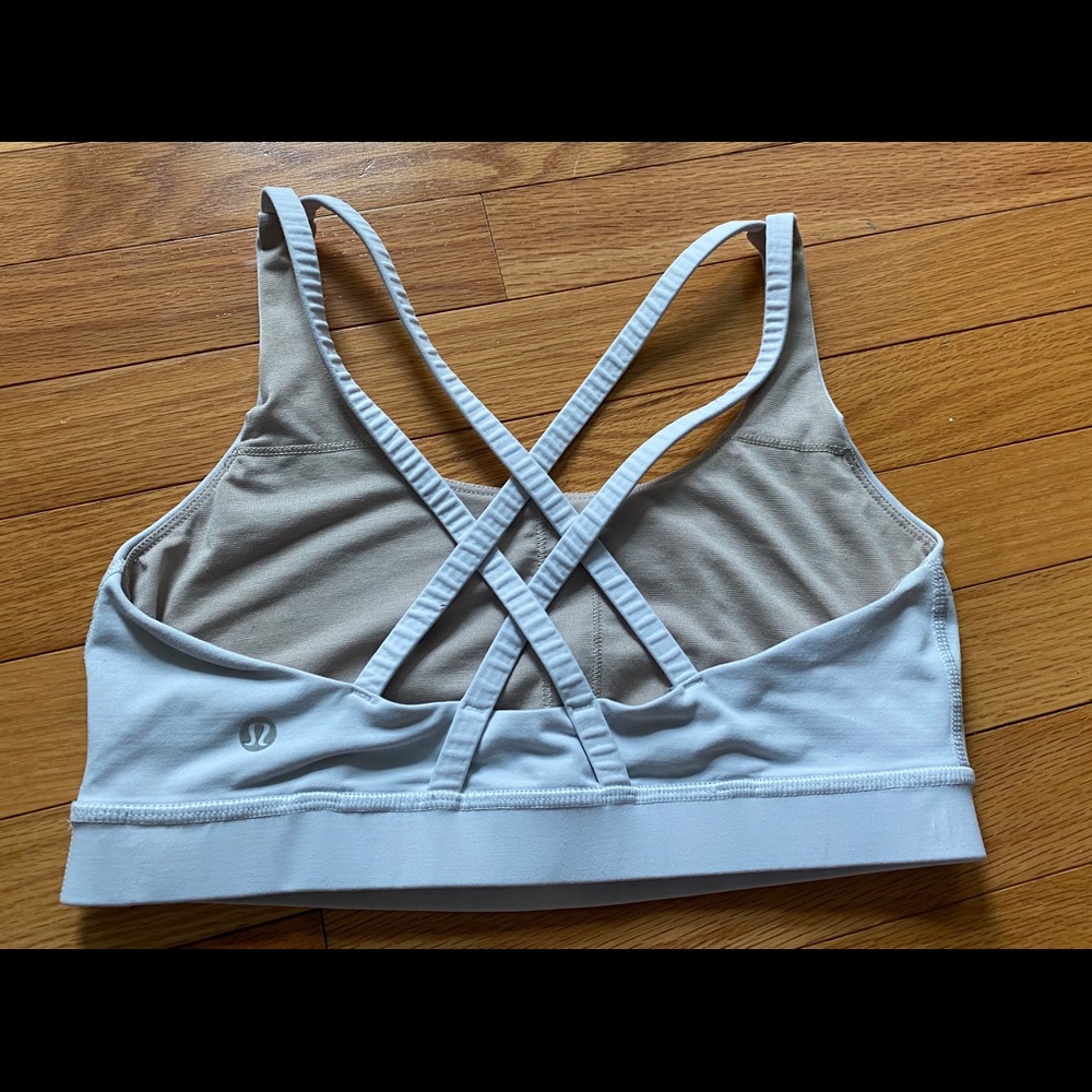 White Lululemon Energy Bra